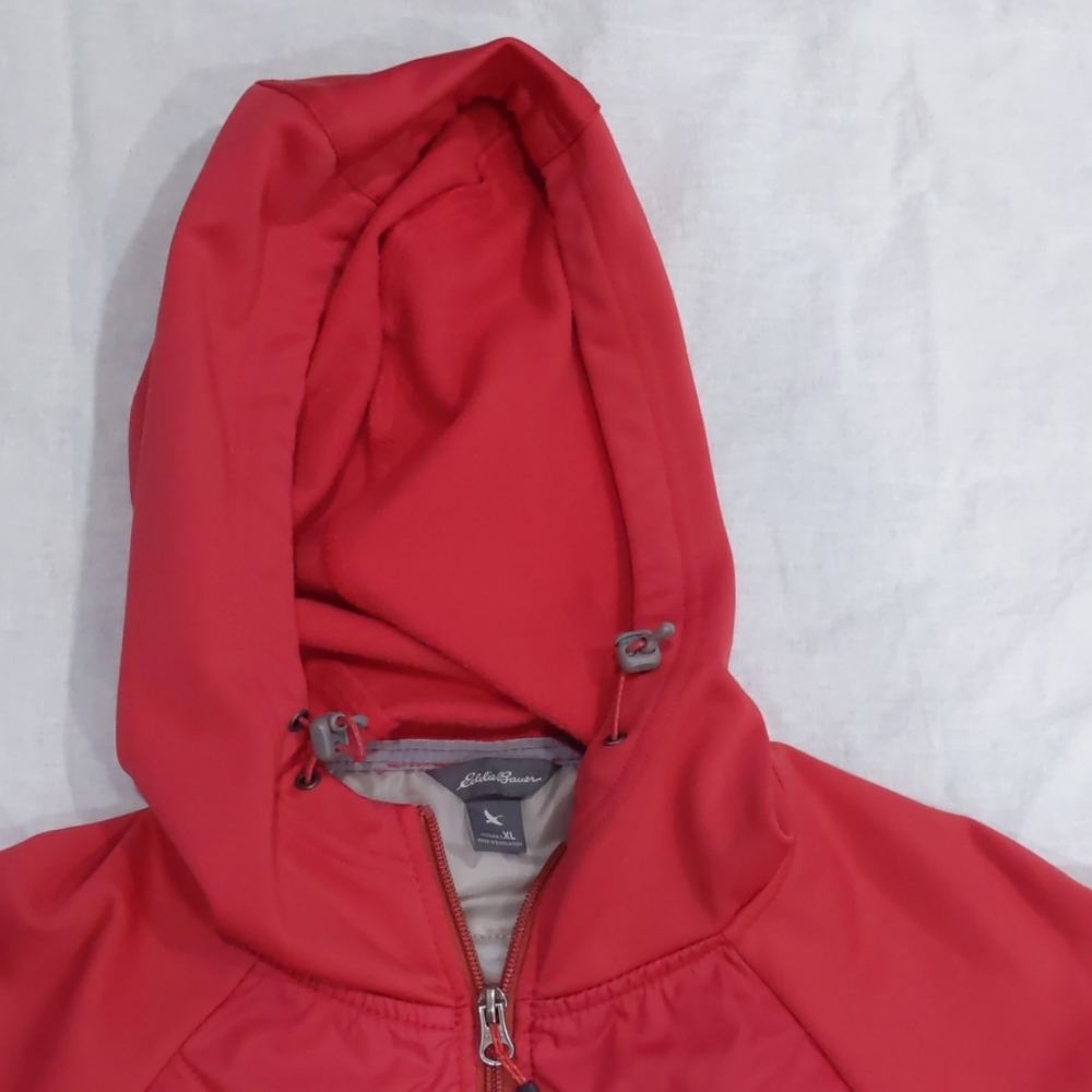 3/$30 Eddie Bauer full zip soft shell hooded jacket XL red - Picture 4 of 7